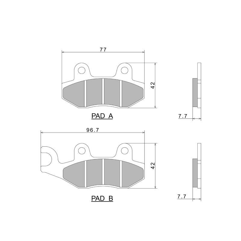 Nissin Brake Pads A0110 Premium Semi-Metallic - 2P-211NS Brake Pads Nissin