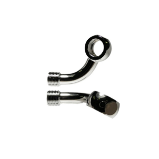 M10 Banjo 70° Long + 60° Right, Chrome Braided Hose Kits Evok