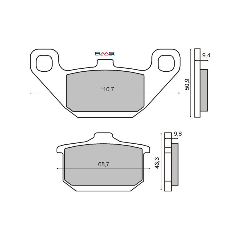  Organic Brake Pads Kawasaki Vn Classic 1500cc Brake Pads RMS