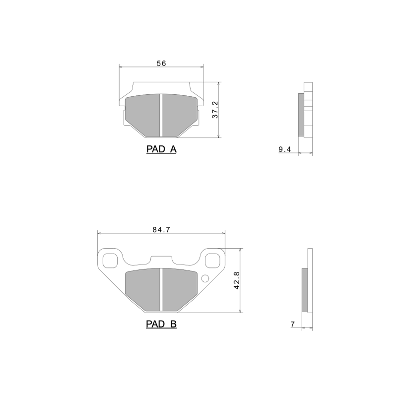 Nissin Brake Pads A0330 Premium Semi-Metallic - 2P-236NS Brake Pads Nissin