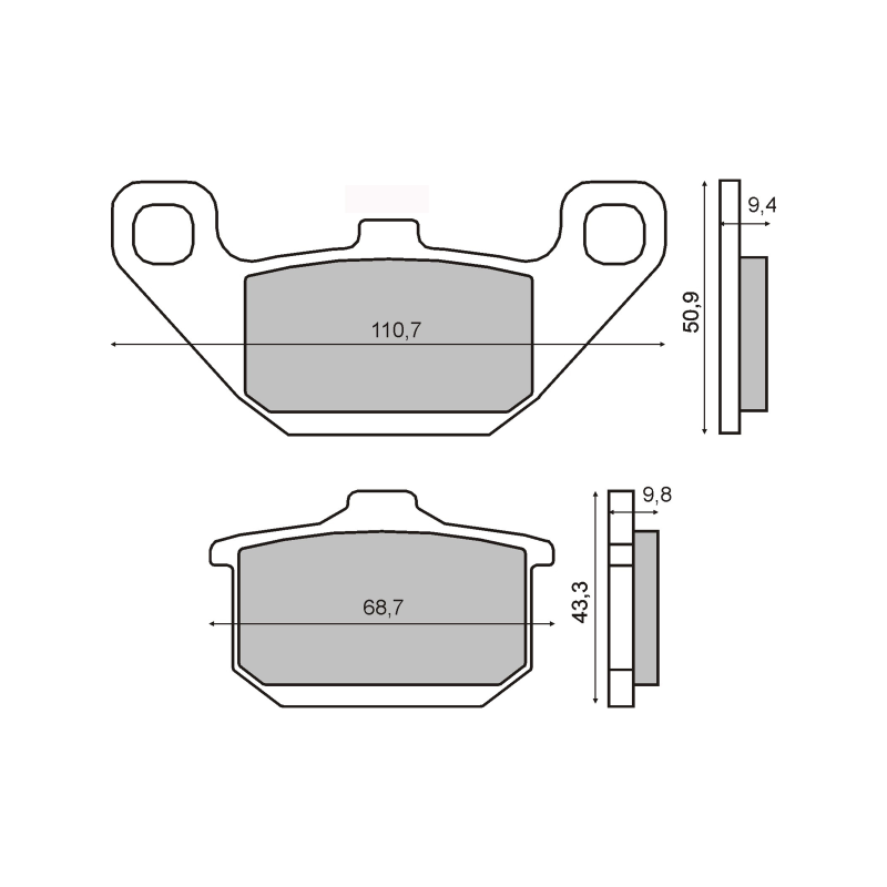 Sinter-Tech Brake Pads Kawasaki El 250 Brake Pads RMS