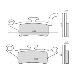  Organic Brake Pads Yamaha Hw Xenter 125-150cc Brake Pads RMS