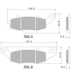 Nissin Brake Pads A0525 Premium Semi-Metallic - 2P-257NS Brake Pads Nissin