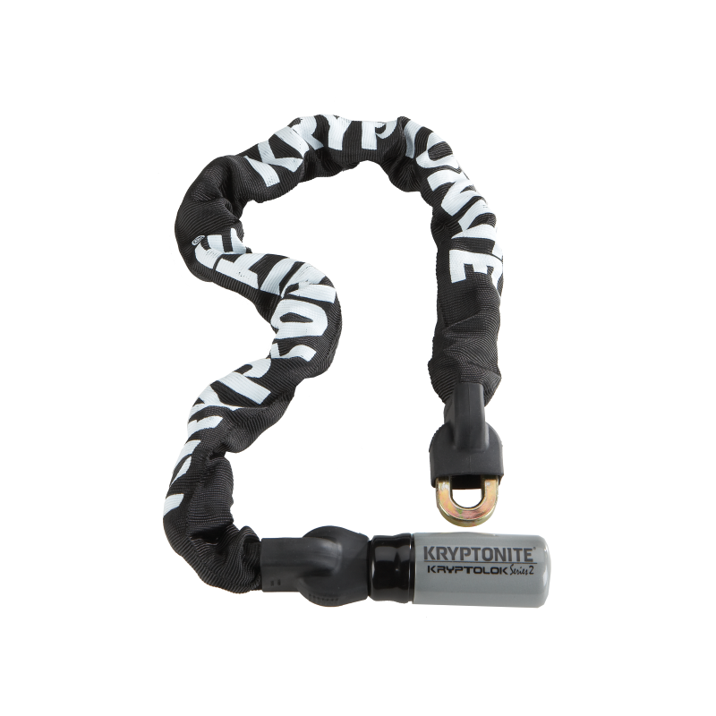 Lucchetto Catena Integrata Kryptolok Series 2 - 120 Cm, Nero Argento Cadenas et chaînes Kryptonite