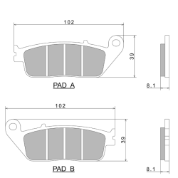 Nissin Brake Pads A0020 Premium Semi-Metallic - 2P-202NS Brake Pads Nissin