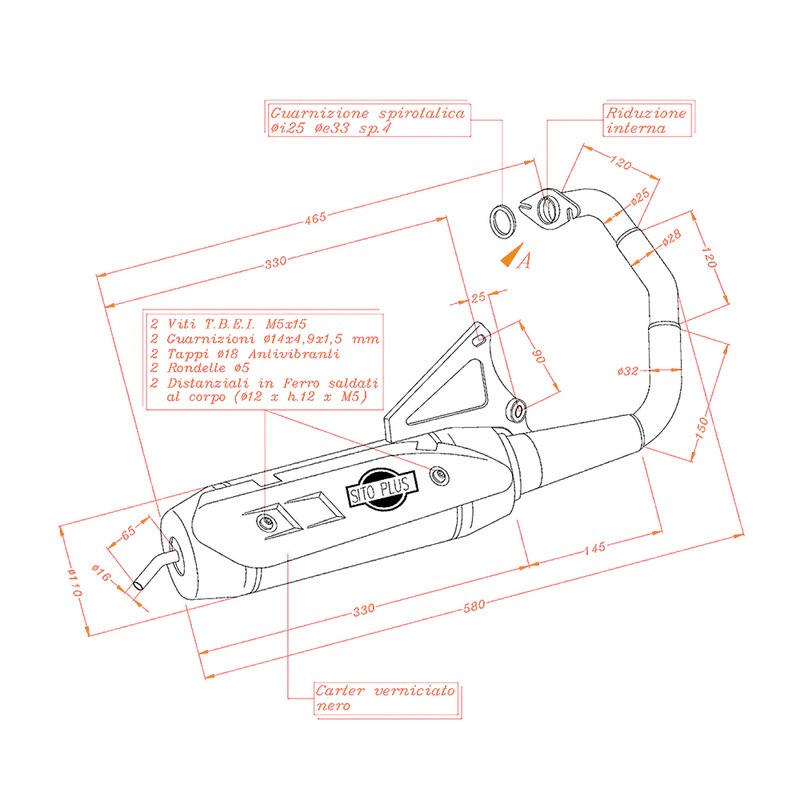 Exhaust Sitoplusmbk Booster 50 04-12 for MBK Booster 50 04-12 and other model Exhausts SITO