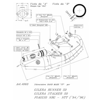 H.M.Tt Blackpiaggio Nrg 50 94-96 for PIAGGIO NRG 50 94-96 and other model Exhausts LEOVINCE