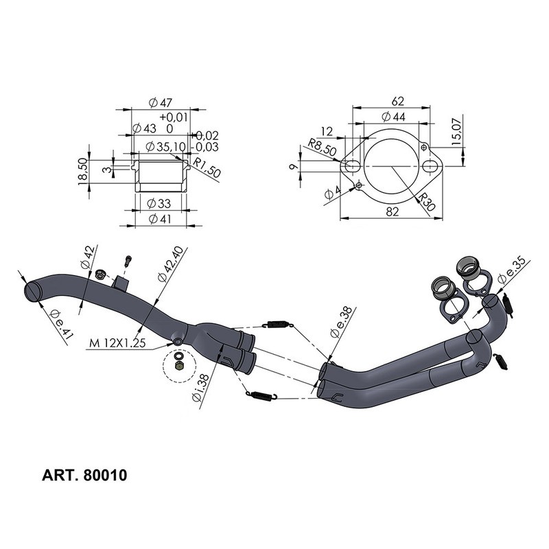 Exhaust Pipes Racing Yamahatenere 700 19- for YAMAHA Tenere 700 19- Collectors and fittings LEOVINCE