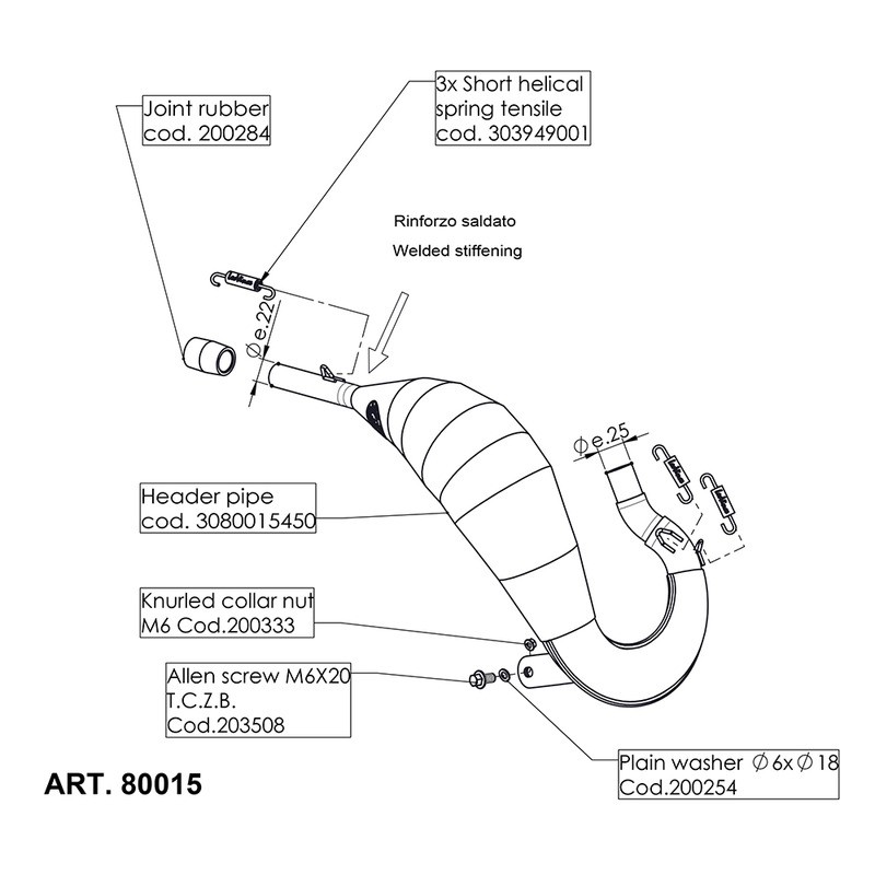 Exhaust Pipes X-Fight Fanticenduro/Motard 50 19-20 Collectors and fittings LEOVINCE