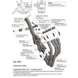 Exhaust Pipes Racing KAWASAKIZ900 17-19 for KAWASAKI Z900 17-19 Collectors and fittings LEOVINCE