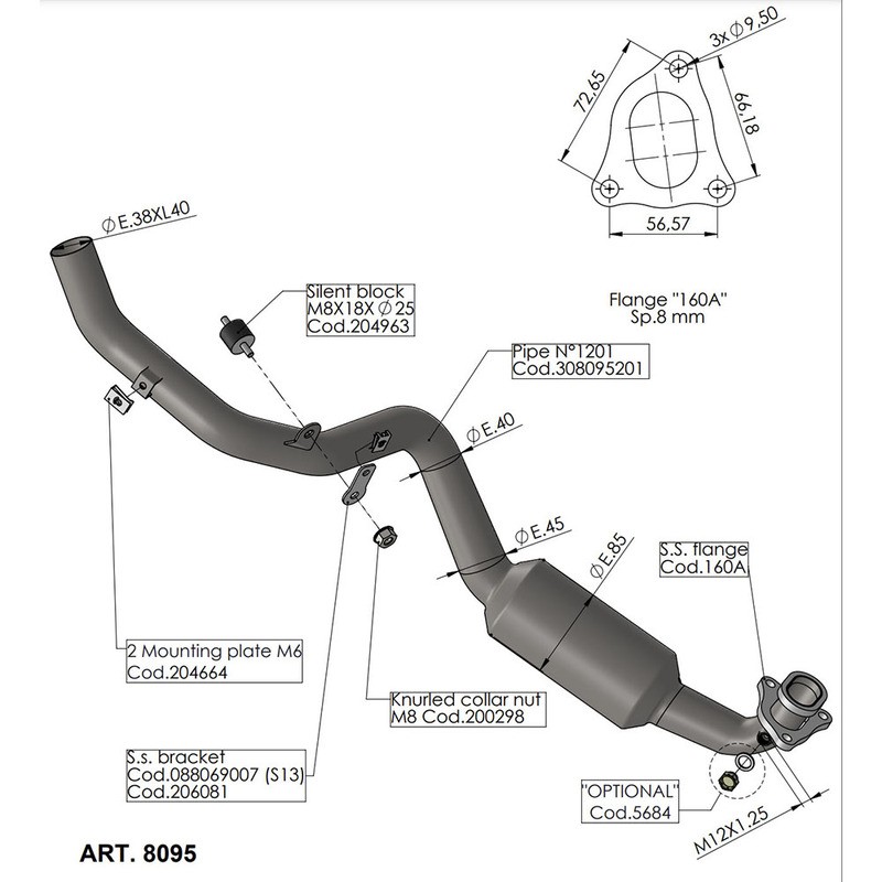 Exhaust Pipes Racing Hondax-Adv 750 17- for HONDA X-Adv 750 17- Collectors and fittings LEOVINCE