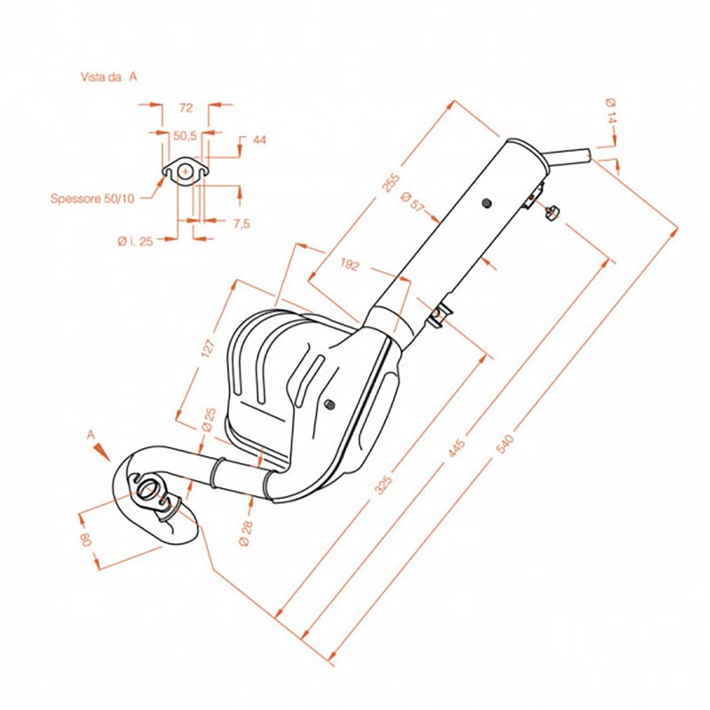 Marmitta Sitopluspeugeot Fox 50 95-01 per PEUGEOT Fox 50 95-01 Sistemas de escape SITO