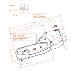 Marmitta Sitoplusaprilia Scarabeo 50 Dt 93-97 per APRILIA Scarabeo 50 Tamburo Post 93-97 Minarelli orizzontale nd Sistemas de escape SITO