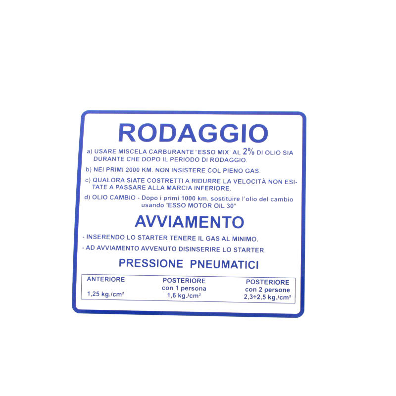  Classic Rodaggio Badge Piaggio Vespa 50-90-125cc 610170M003 Nameplates - Shields - Friezes Rms Classic