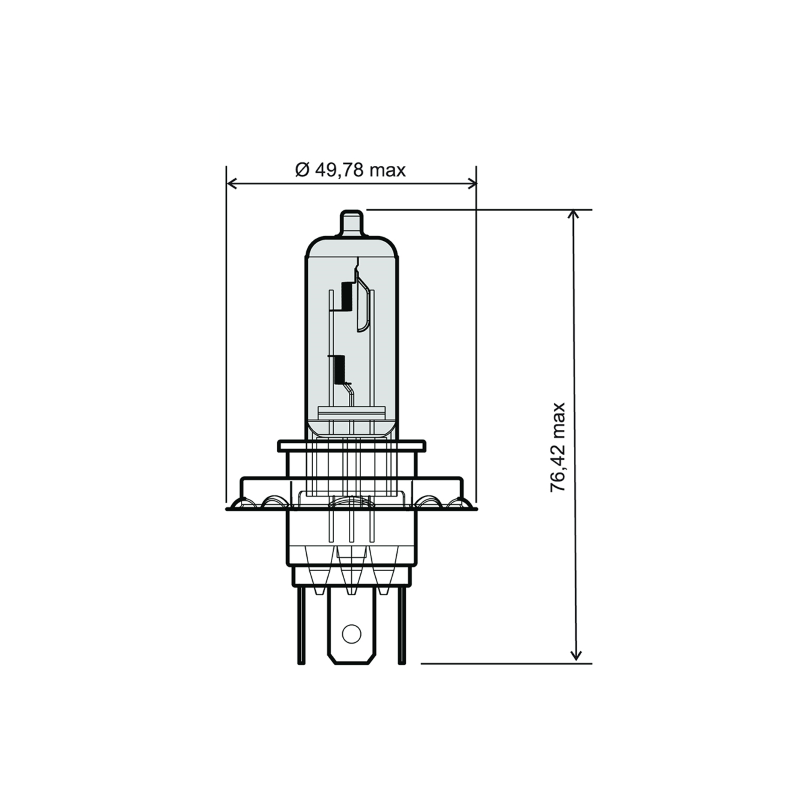 Lampadina H4 12V 35/35W - Bianca Lampadine RMS
