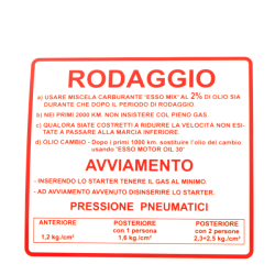  Classic Rodaggio Sticker Piaggio Vespa 50-90-125cc 610170M002 Nameplates - Shields - Friezes Rms Classic