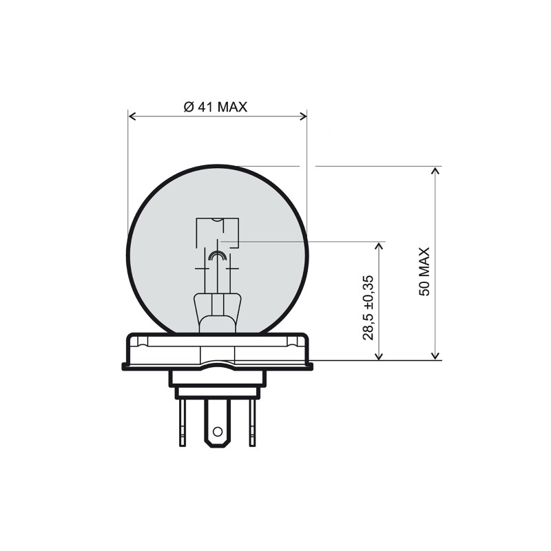 Lampadina 12v 45/40w p45t - Bianca Lampadine RMS