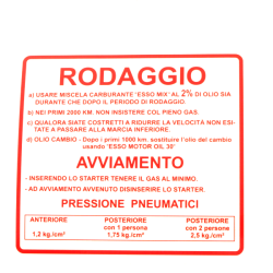  Classic Rodaggio Sticker Piaggio Vespa Rally 180-200cc 610170M Nameplates - Shields - Friezes Rms Classic